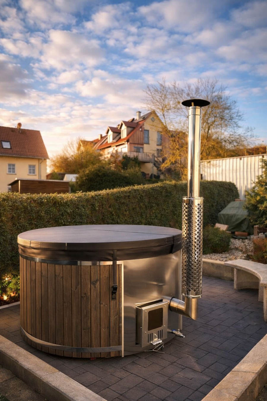 Hot Tub Mit Integriertem Holzofen